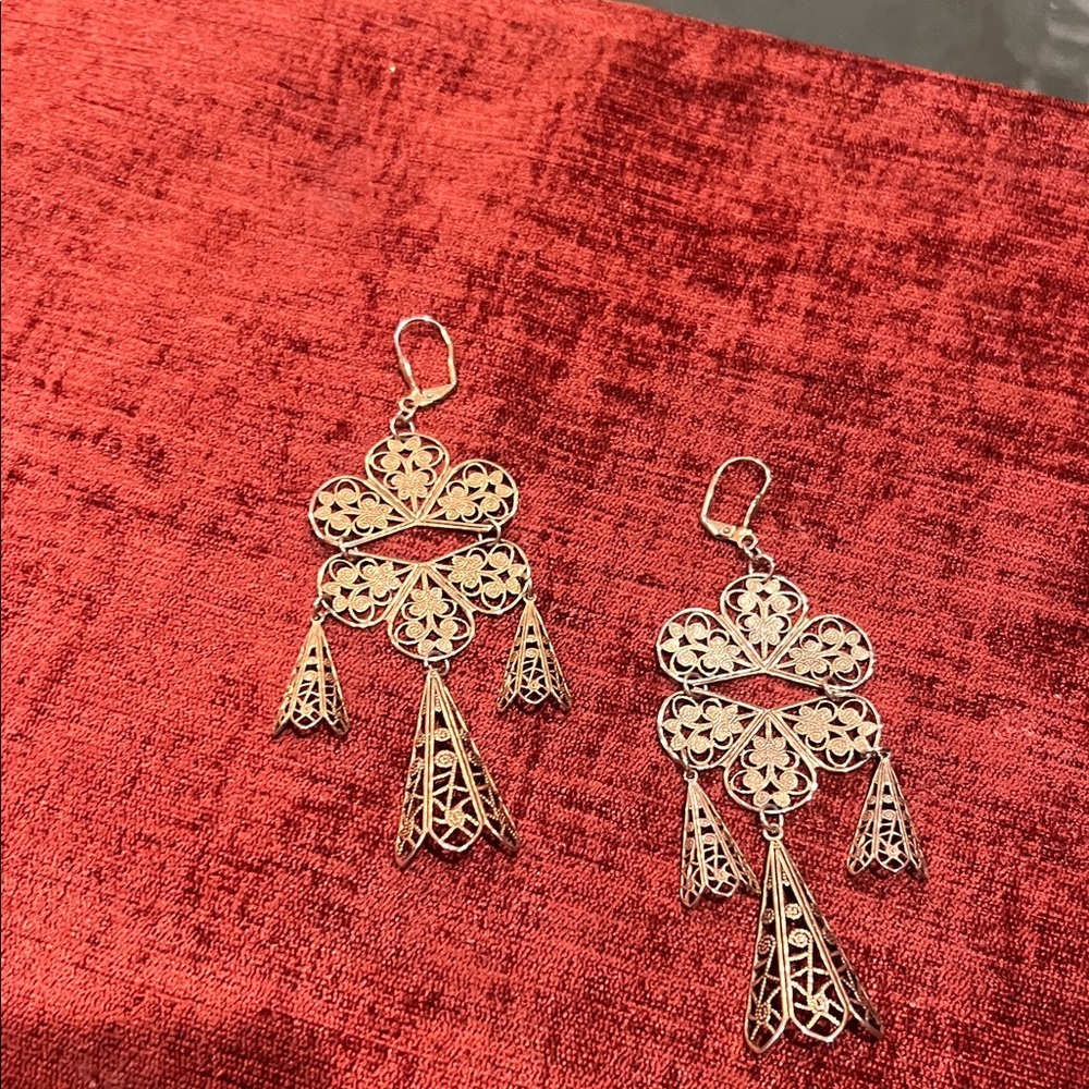 Intricate Gold Dangle Earrings